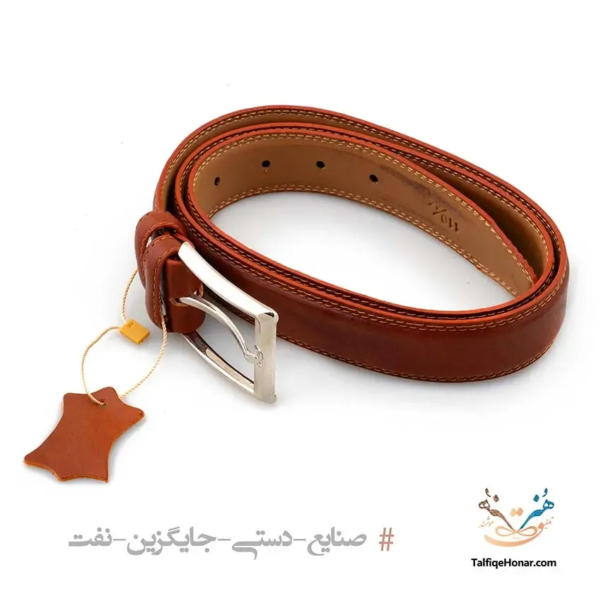 مجموعه کیف کتی، جاکارتی و کمربند؛ چرم گاوی؛ رنگ عسلی، تصویر ۲