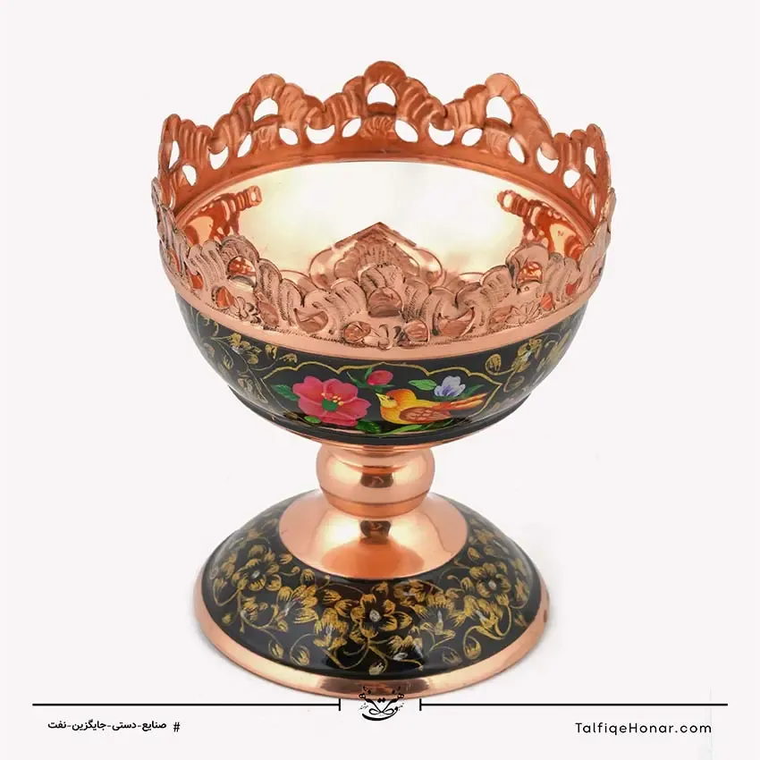 آجیل خوری مس تشعیر کاری سایز 13، تصویر ۶