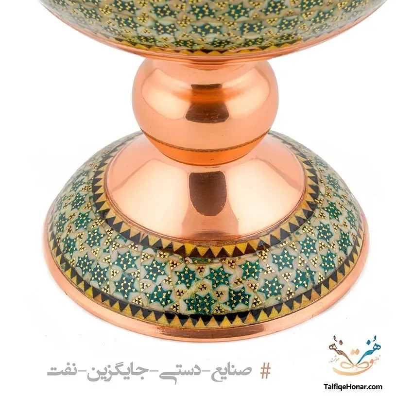 آجیل خوری مس خاتم کاری سایز 16، تصویر ۴