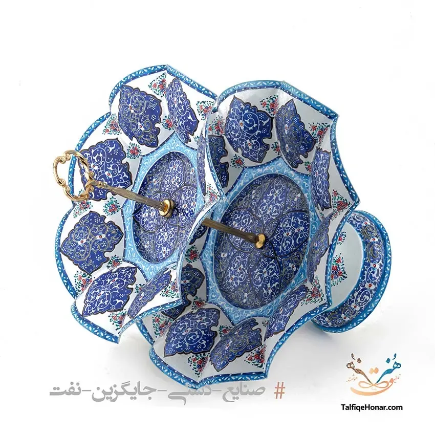 شیرینی خوری دو طبقه مس میناکاری، تصویر ۴