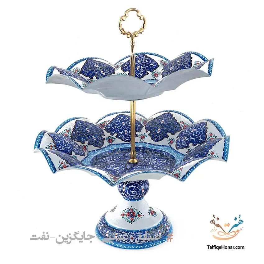 شیرینی خوری دو طبقه مس میناکاری، تصویر ۶
