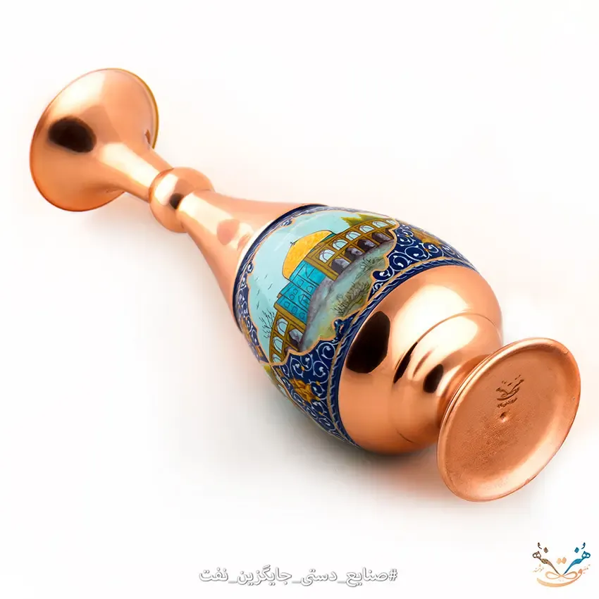 گلدان مس پرداز طرح ابنیه تاریخی سایز 30، تصویر ۳