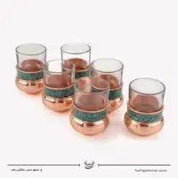 سرویس 6 نفره چای خوری مس فیروزه کوبی، تصویر ۴