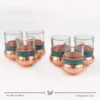 سرویس 6 نفره چای خوری مس فیروزه کوبی، تصویر ۶