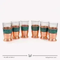 سرویس 6 نفره شربت خوری مس فیروزه کوبی، تصویر ۲