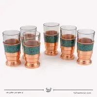 سرویس 6 نفره شربت خوری مس فیروزه کوبی، تصویر ۳
