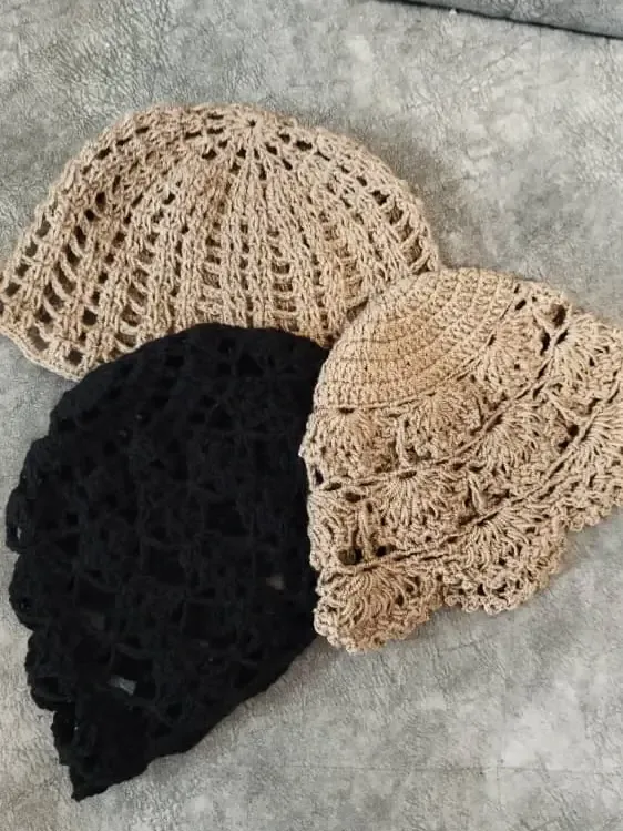 کلاه‌های ترند دست‌باف با نخ ابریشم – طراحی خاص و هنری، تصویر ۳