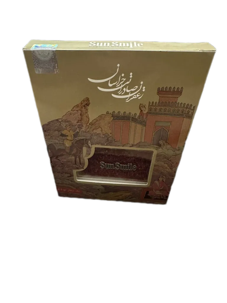 زعفران کادویی سرگل یک مثقال سان اسمایل | بسته‌بندی لاکچری با طعم اصیل قائنات
