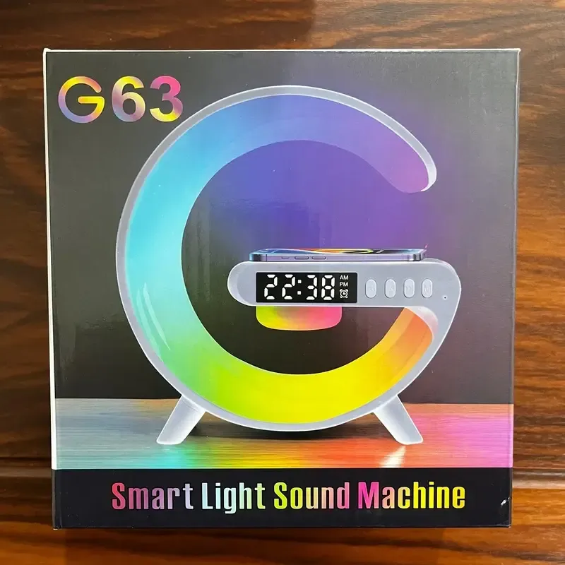 چراغ خواب هوشمند RGB چندکاره G63 با اسپیکر بلوتوث و شارژ وایرلس، تصویر ۴