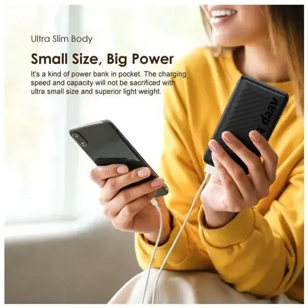 پاوربانک WICCOO مدل LP-10 ظرفیت 10000mAh با نمایشگر درصد شارژ، تصویر ۵